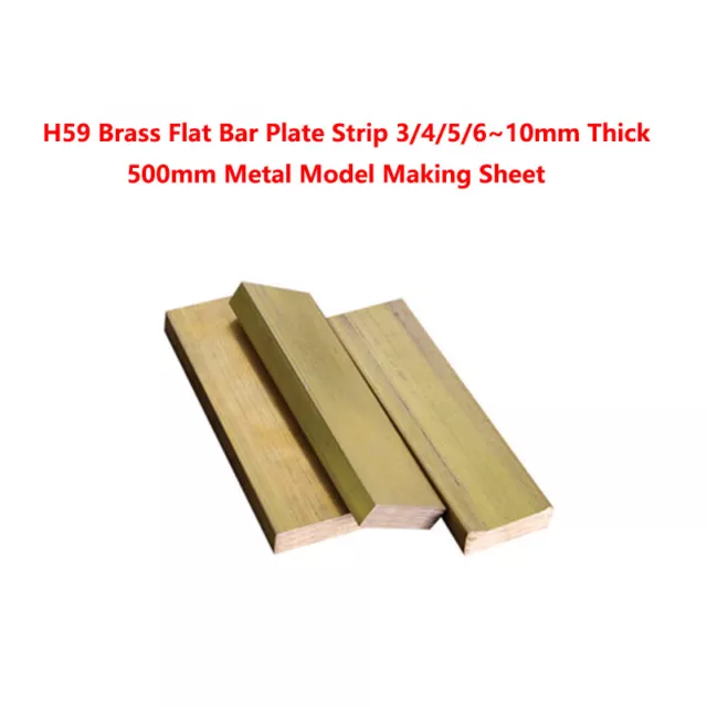 H59 Brass Flat Bar Plate Strip 3/4/5/6~10mm Thick 500mm Metal Model Making Sheet