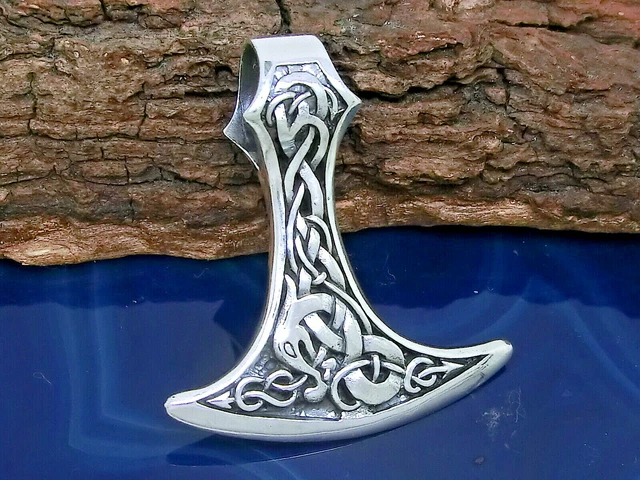 Hacha Hoja Hacha de Batalla 925 Plata de Ley Colgante Hacha Doble Vikingo Celta