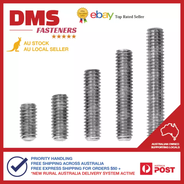 M5 (5mm) Metric Coarse Socket Grub Set Screw Bolt Allen Stainless Steel G304