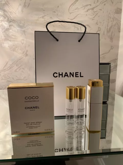 COCO CHANEL MADEMOISELLE Empty Parfum Refill Twist Travel Spray 3 x 20ml  £3.20 - PicClick UK