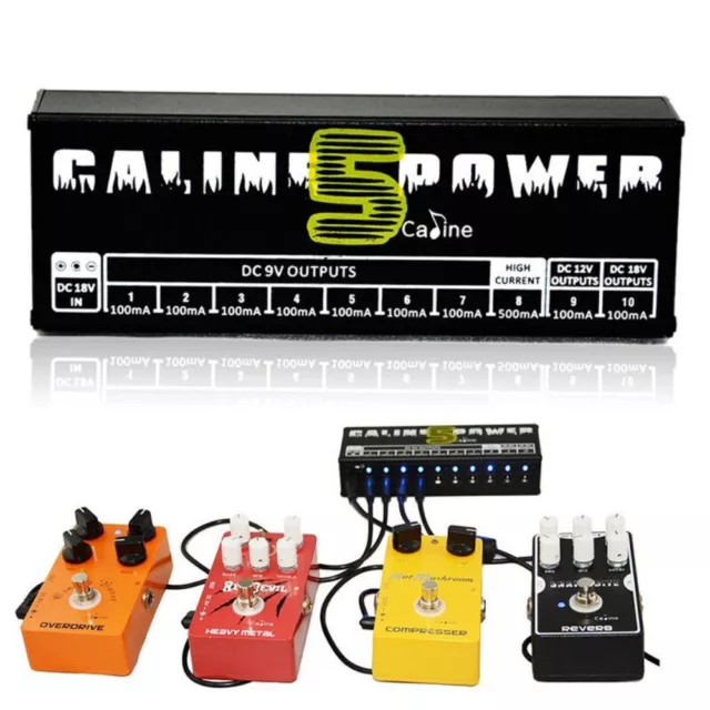 Caline CP-05 Guitar Effect Pedal Power Supply 10 Isolated Outputs Power Tuner AU 2