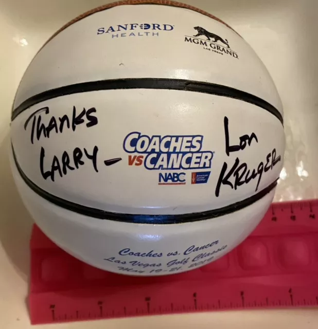 Lon Kruger Autograph Signed Mini Basketball Las Vegas Oklahoma Sooners NCAA