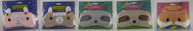 SCHLAFMASKE weich FAULTIER HAMSTER LAMA Alpaka flauschig Schlafbrille Augenmaske
