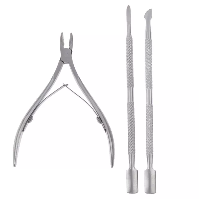 3PCS/Lot Set With Cuticle Scissor&Pushers For Art Beauty Kit Tool HF#7H