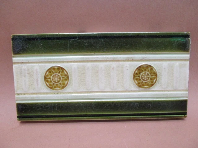 Tile, Majolica, Art Deco, Art Nouveau, border tile, vintage, antique