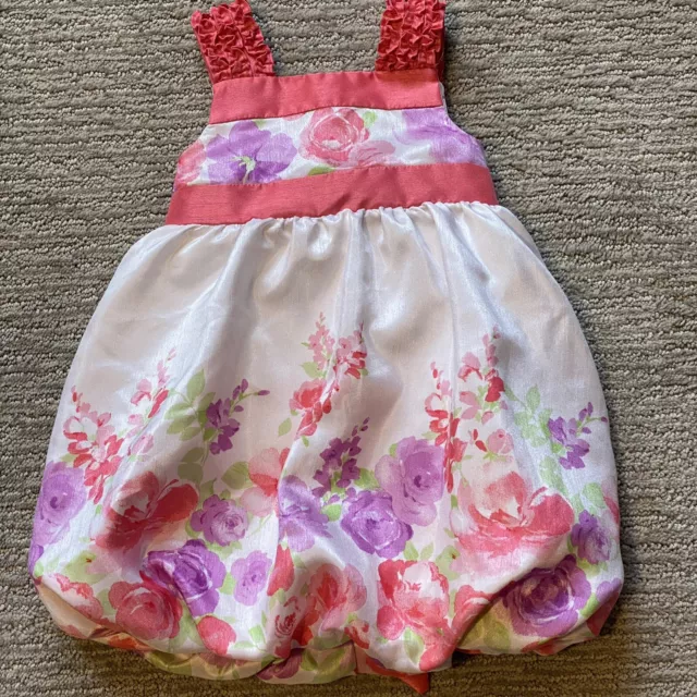 Rare Editions  Floral With Bubble Hem Dress Size 2T