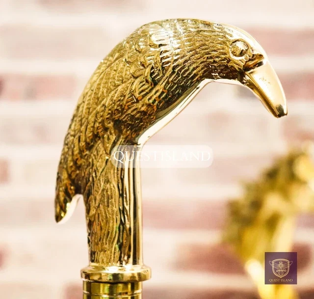 Canne De Marche En Bois Pliable Avec Tête De Canard En Laiton – Style Victorien
