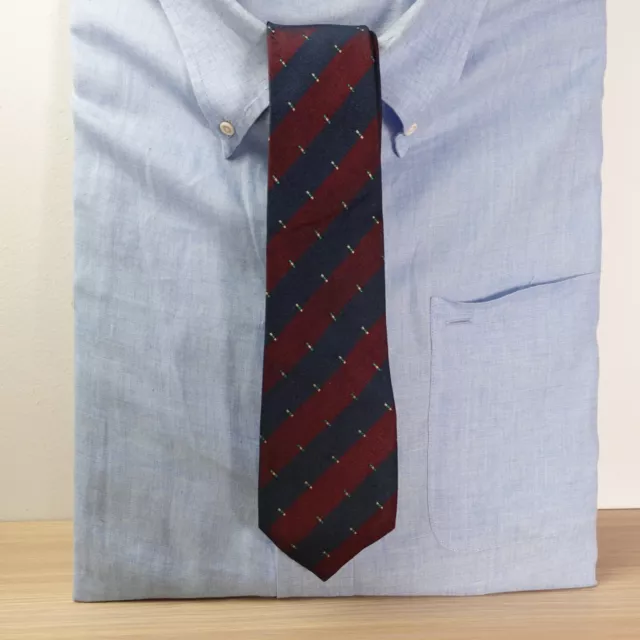 Neck Tie Mens Blue Red Dark Repp Striped Silk Regimental Preppy Short NACKWARD