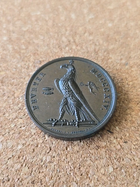 Médaille De Table Française – 4 Rois Et Napoléon 1er – Série Rois De France – Caqué – 19ème