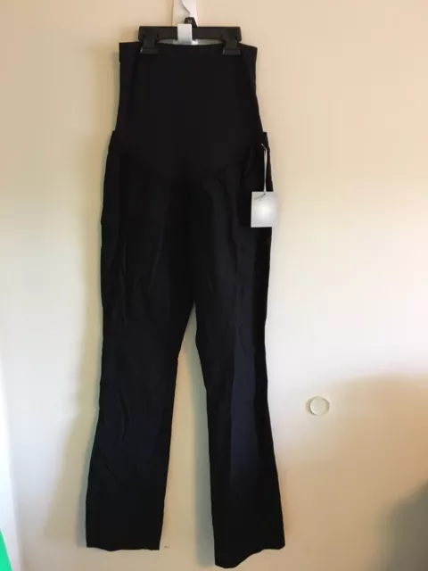 A:GLOW Womens Maternity Black Dress Pants Sz 6 Black Tie Bootleg  Stretch New CG