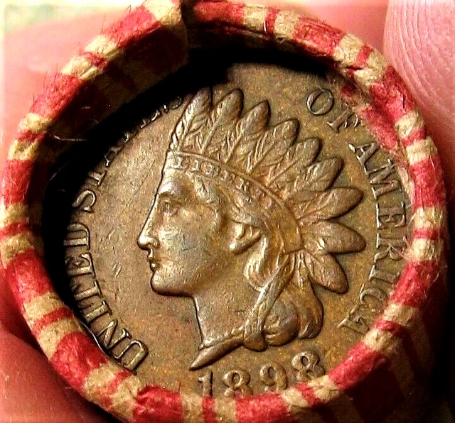 Wheat Penny Roll High Grade 1898 Indian Head Fl 4 Diamonds  & Wheat Proof Rev