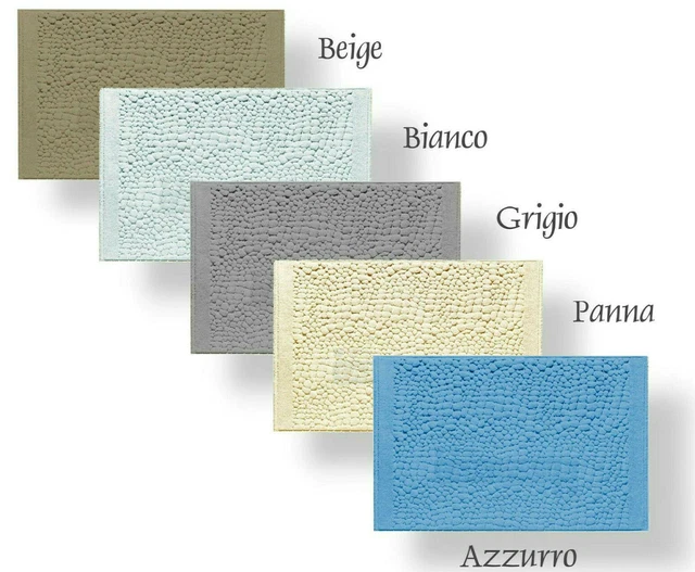 Tappeto Bagno Spugna Cotone Con Pon Pon - 60x120 Cm, Azzurro, Super Morbido E Assorbente - Foto 6