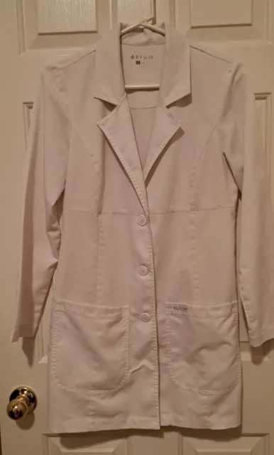 Med Couture Women's Size S Tailored Mid Length Lab Coat 5601