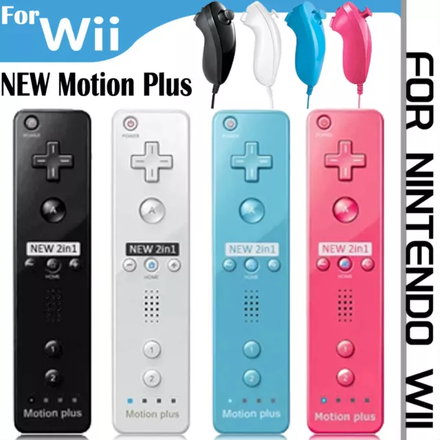 Remote Controller + Nunchuck for Nintendo Wii / Wii U Console - With Motion Plus