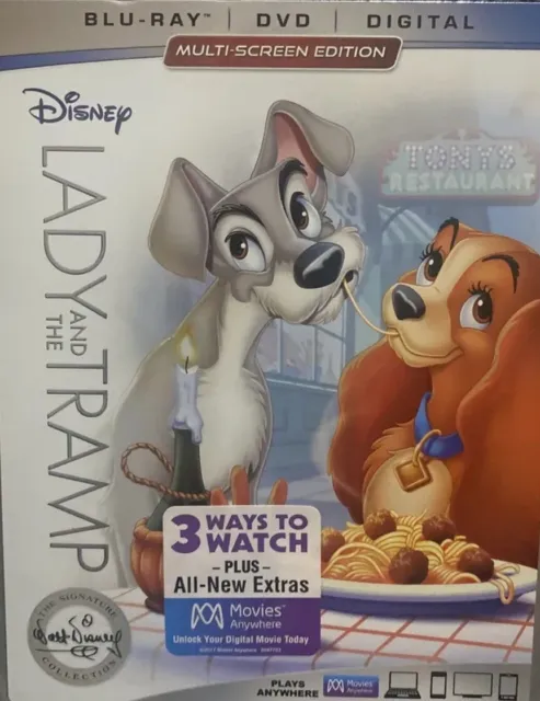 Lady and the Tramp Blu-ray DVD Combo Walt Disney Signature Collection W/ Digital