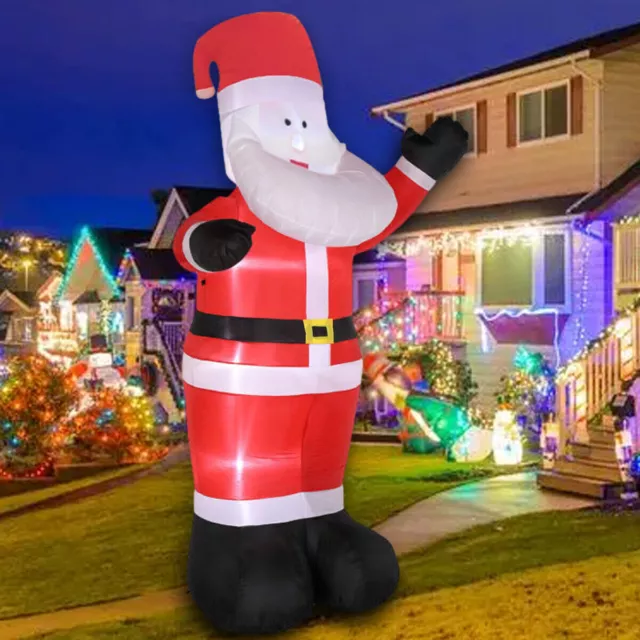 8FT Santa Claus Inflatable Outdoor Decoration LED Lights Blow Up Christmas Yard