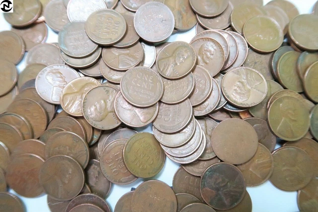 (5000) 1940's-1950's Wheat Penny Cent Bag ~ P-D-S ~ 5,000 Coins - 100 Rolls