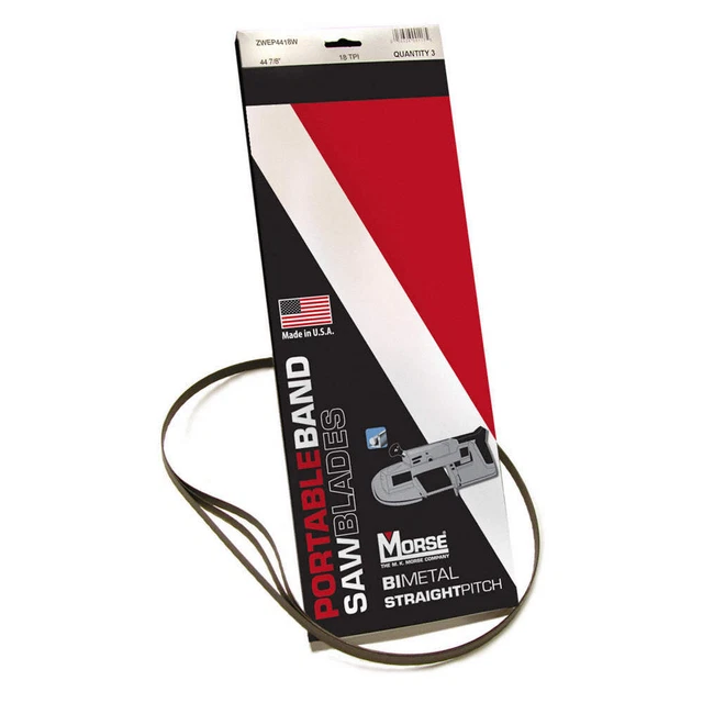 MORSE 001212 Portable Saw Blade,Bi-Metal,1/2"W,PK3