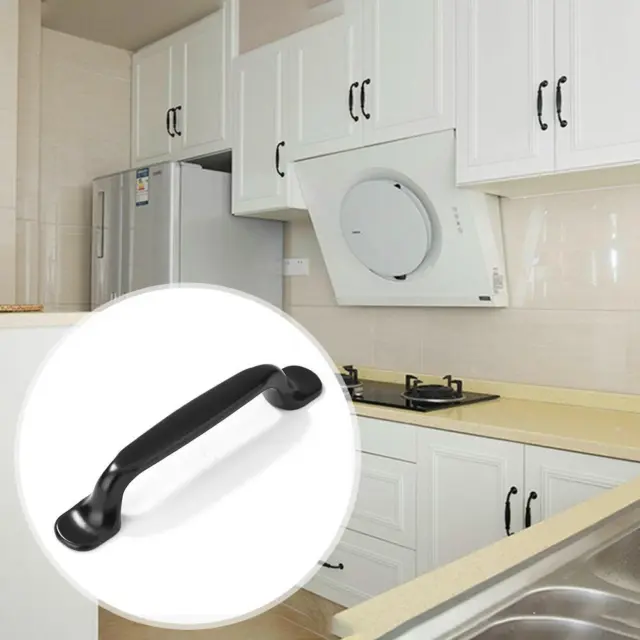 Black Alloy Cabinet Handles Kitchen Cupboard Furniture Drawer Hardware (B) 2