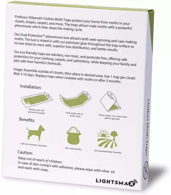 Eco-Friendly Moth Traps with Pheromones Sticky Adhesive Tool safe no poison, 6pc 5