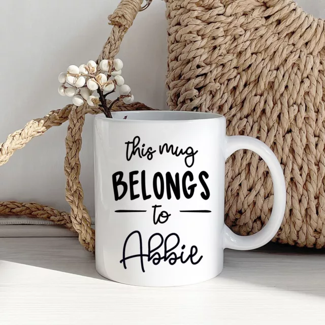 This Mug Belongs To Personalised Name Mug Coffee Cup Birthday Gifts for Her Him