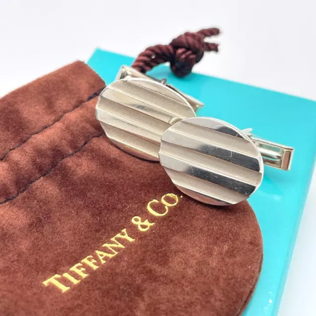 Tiffany & Co. Manschettenknöpfe Silber 925 Oval 0,8"×0,6" „Mit Box &...