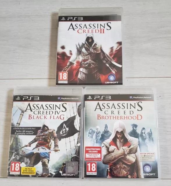 Lot 3 jeux Playstation 3 ps3 Assassin's Creed II Brotherhood Black Flag