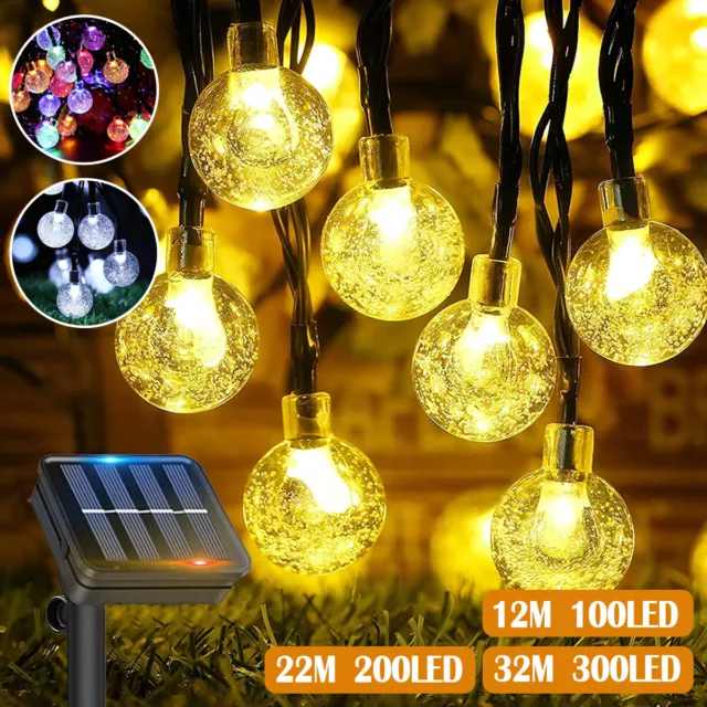 200/300LED Solar Light Party Fairy Outdoor Retro Ball String Lights Patio Garden