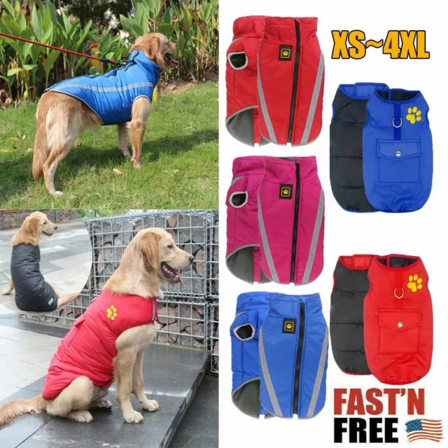 Pet Vest Jacket Puppy Dog Waterproof Warm Clothes Small/Large Winter Padded Coat