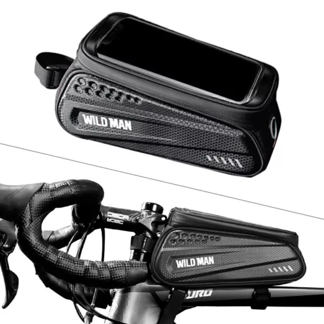 WILDMAN Impermeable MTB Bicicleta de Carretera Tubo Frontal Ciclismo Bolsa Pantalla Táctil Estuche de Teléfono