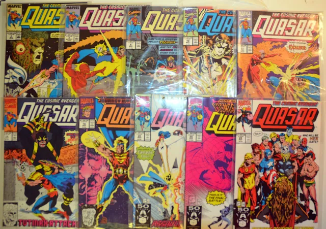 Quasar Lot of 10 #2,3,8,10,11,12,16,20,25,28 Marvel (1989) Comic Books