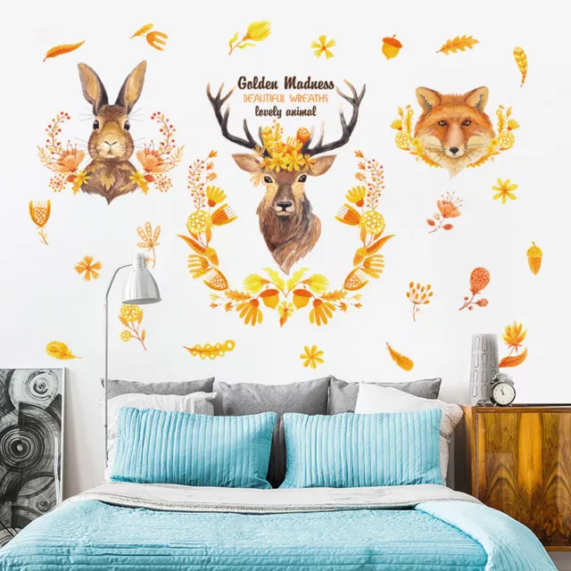 Woodland Elk Deer Fox Rabbit Removable Wall Stickers Home Decor Art Vinyl Fun 3