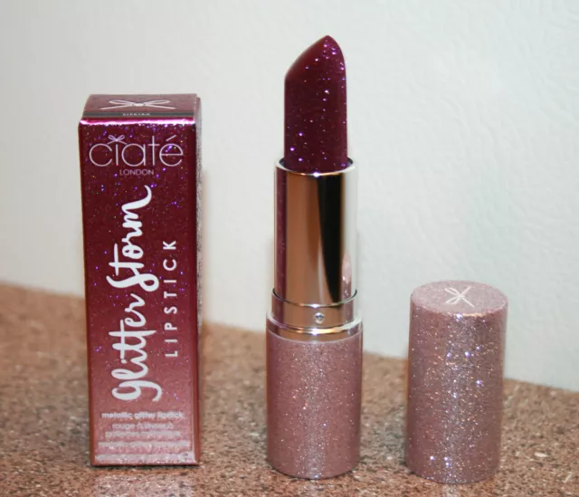 Ciate London Glitter Storm Metallic Lipstick ELEKTRA purple 3.5g Full Size