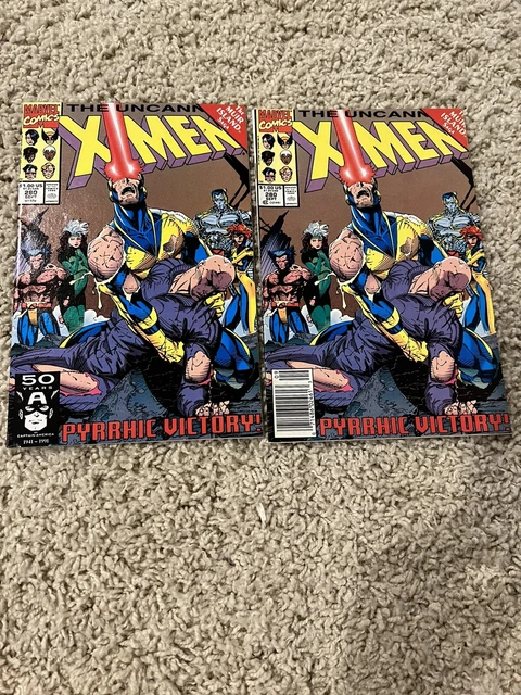 Lot Of 2 UNCANNY X-MEN #280 -- JIM LEE! Marvel! 1991! VF Direct + Newsstand