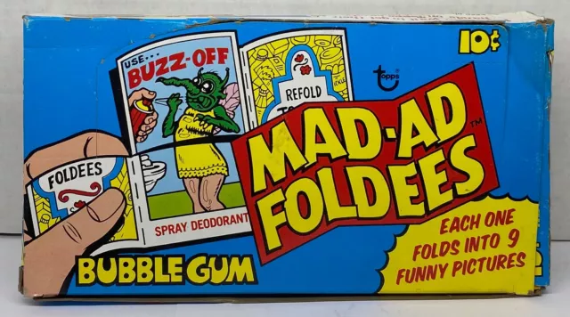 1976 Mad-Ad Foldees Vintage Trading Card Wax Box Topps Bubble Gum 36 Packs Full