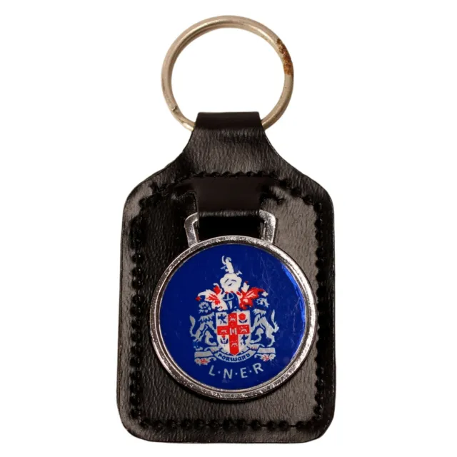 L.N.E.R. London North Eastern Railway Wappen/Wappen - Schlüsselring aus Leder/Metall