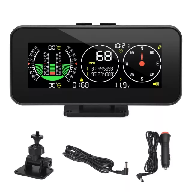 M60 Car GPS Digital Speedometer HUD Gauge Inclinometer Compass Slope Angle Meter