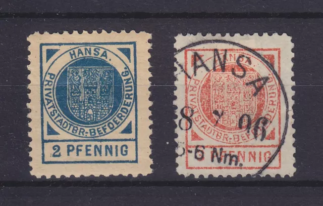 POSEN / POZNAN STADTPOST 1896, Mi 1, 2, SELTENE BRIEFMARKEN