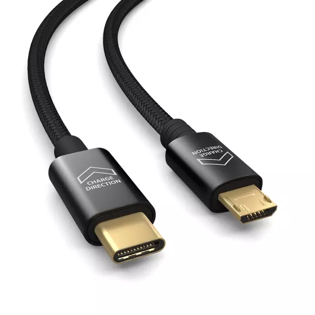 Cavo Di Collegamento USB 2.0 OTG Da 0,3 M, Cavo Da USB C a MICRO USB, Cavo Dati