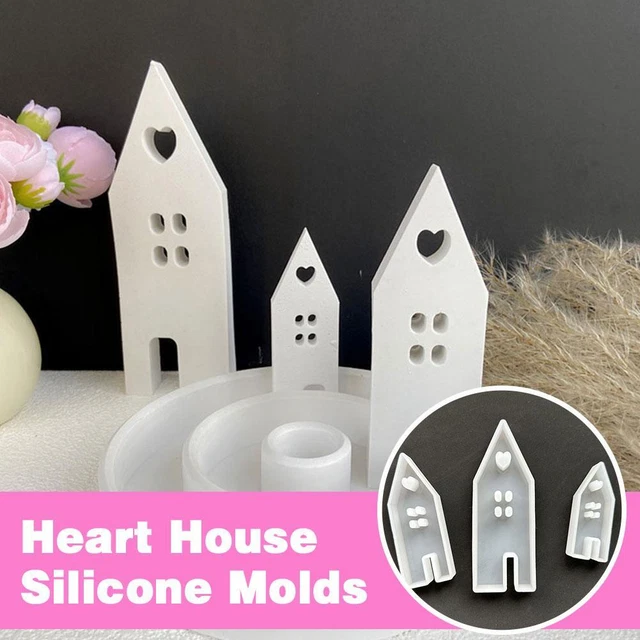 HEART SHAPED HOUSE Silicone Molds Light Heart Room Concrete Moulds