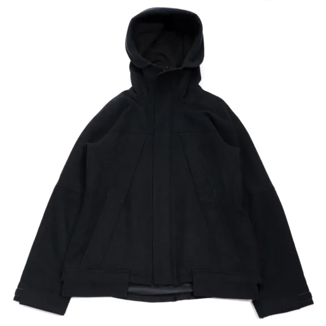 Yohji Yamamoto Regulation Hooded Zip Up Blouson Good wool Black Size 1 For Women