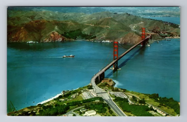 San Francisco CA-California, Aerial View Of Golden Gate Bridge, Vintage Postcard