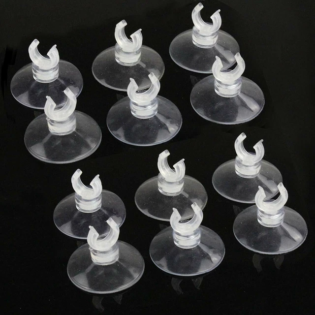 12pcs Aquarium Suction Cup Clips Holder Fish Tank Fits 0.2” Airline Tubing Hose