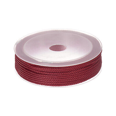 2 mm cordón de perlas de nailon cordón de nudo chino pulsera hilo, tinto vino, 42 ft