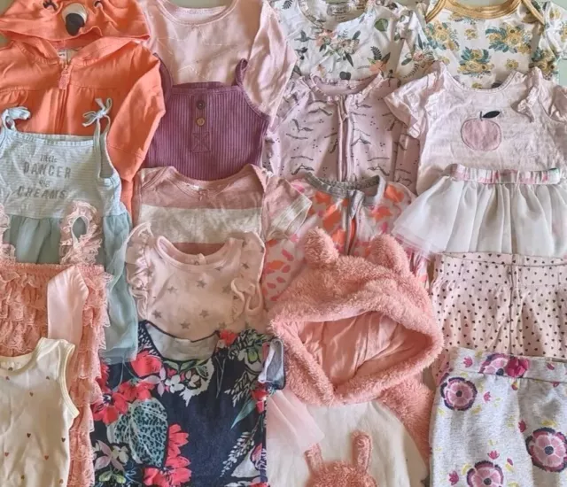 BULK BABY GIRLS CLOTHING - Size 00 - 18 Items - Preloved - Bonds, Etc. - B038