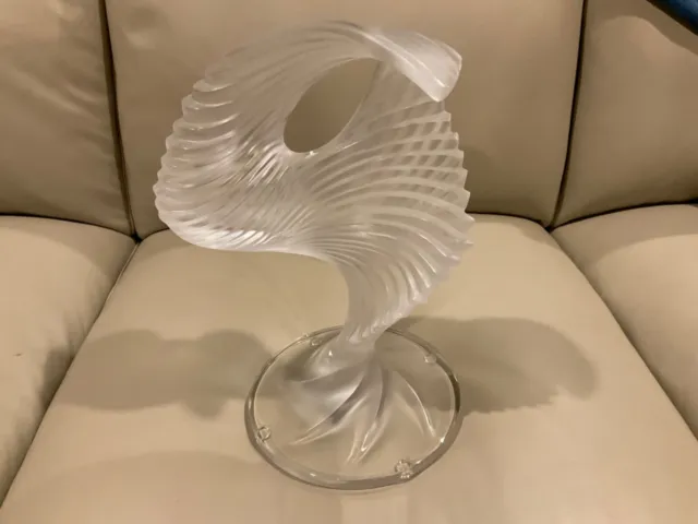 Vintage Lalique Frosted Crystal TROPHEE Dancer/Ice Skater Sculpture 13" / MINT!