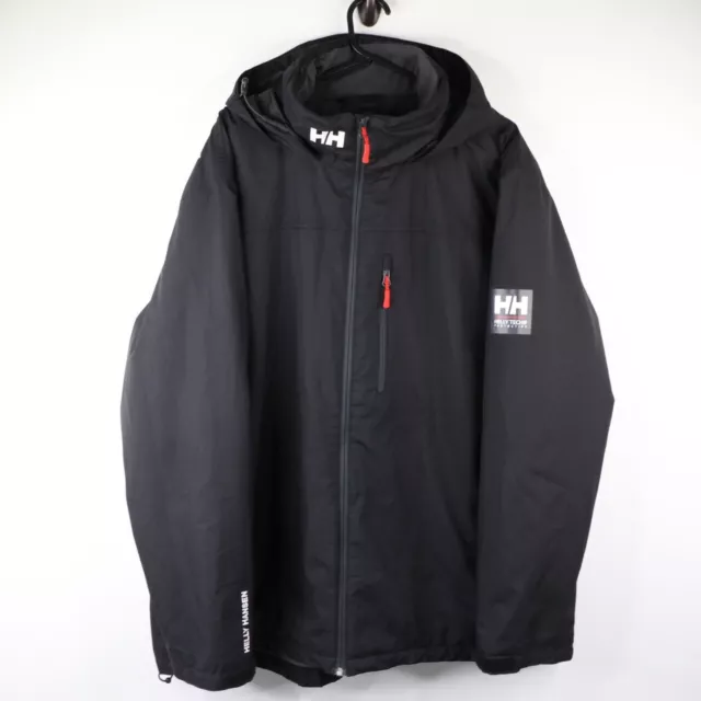 Helly Hansen Crew Sailing Jacket Mens 2XL Yachting Hooded Fleece Lined Black