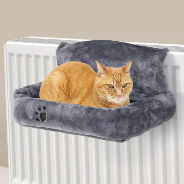 Cat Hanging Radiator Bed Hammock Fleece Warm Pet Kitten Basket Plush Cradle