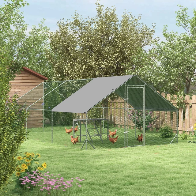 LARGE CHICKEN RUN Wire Mesh Enclosure Walk In Shelter Coop Hen Poultry