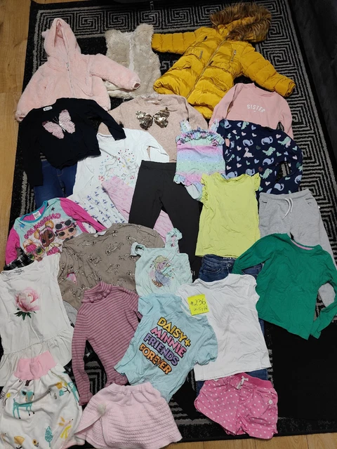 #236💜 Huge Bundle Of Girls Clothes 4-5years GEORGE NEXT TU H&M LOL PRIMARK